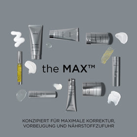 IMAGE Skincare MAX Serum on bathroom shelf with plants, professional daily routine benefit