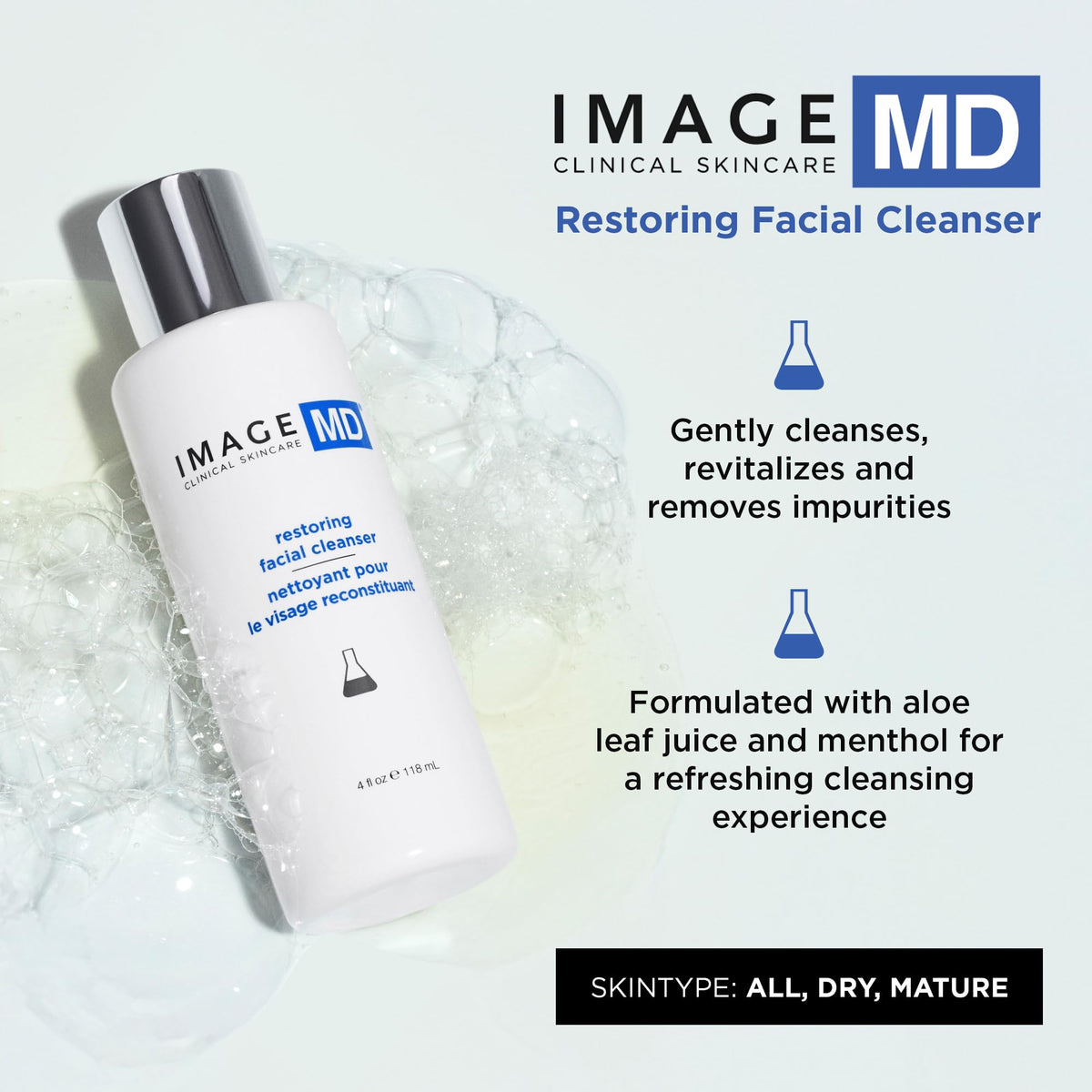 IMAGE Skincare label and pump detail highlighting easy dispensing benefit