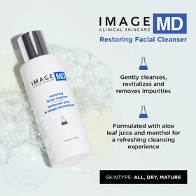 IMAGE Skincare label and pump detail highlighting easy dispensing benefit