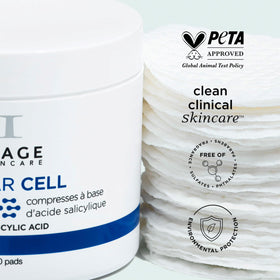 Stack of opened IMAGE Skincare pads demonstrating single-use hygiene