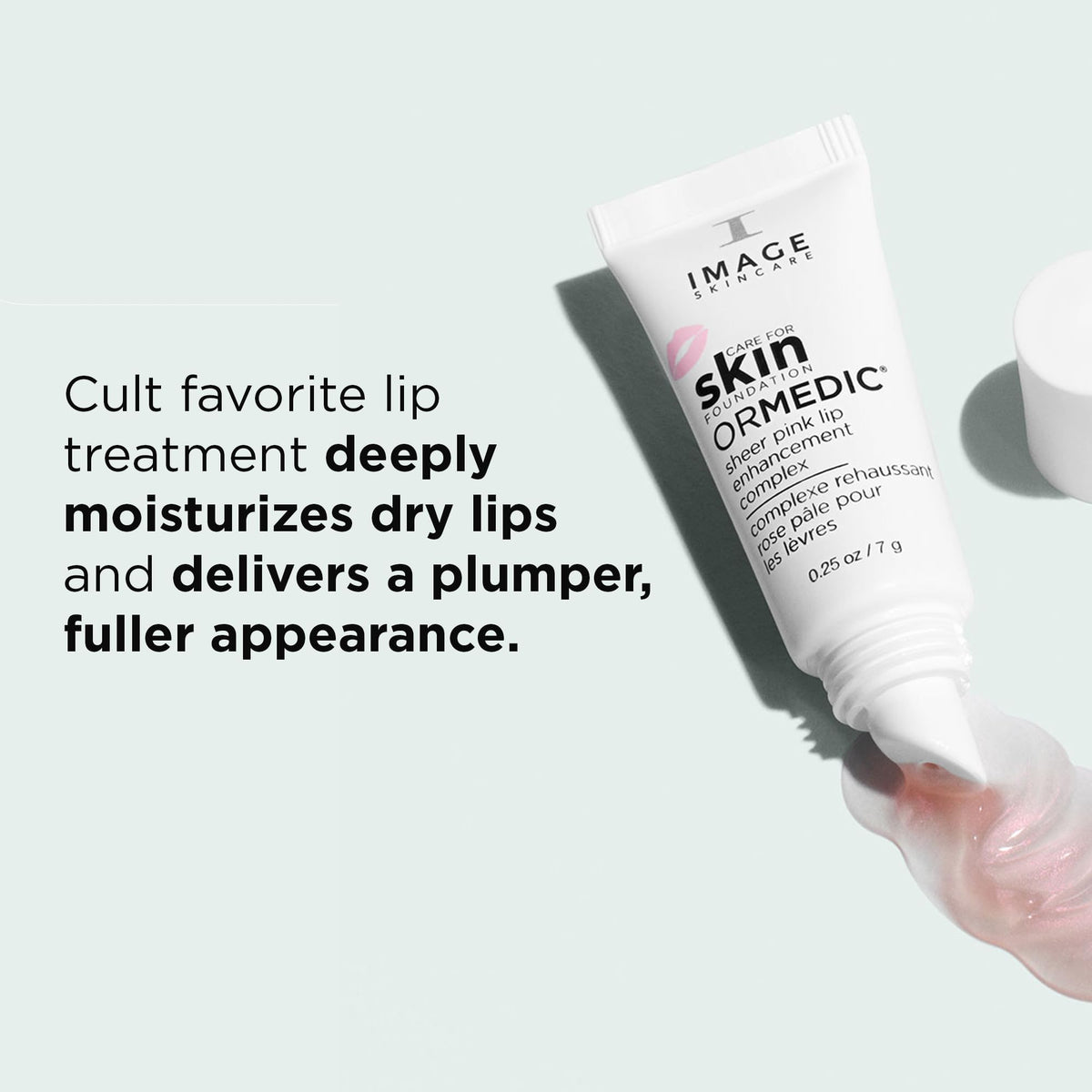 IMAGE Skincare applying to lips in-use photo for visible softening benefit