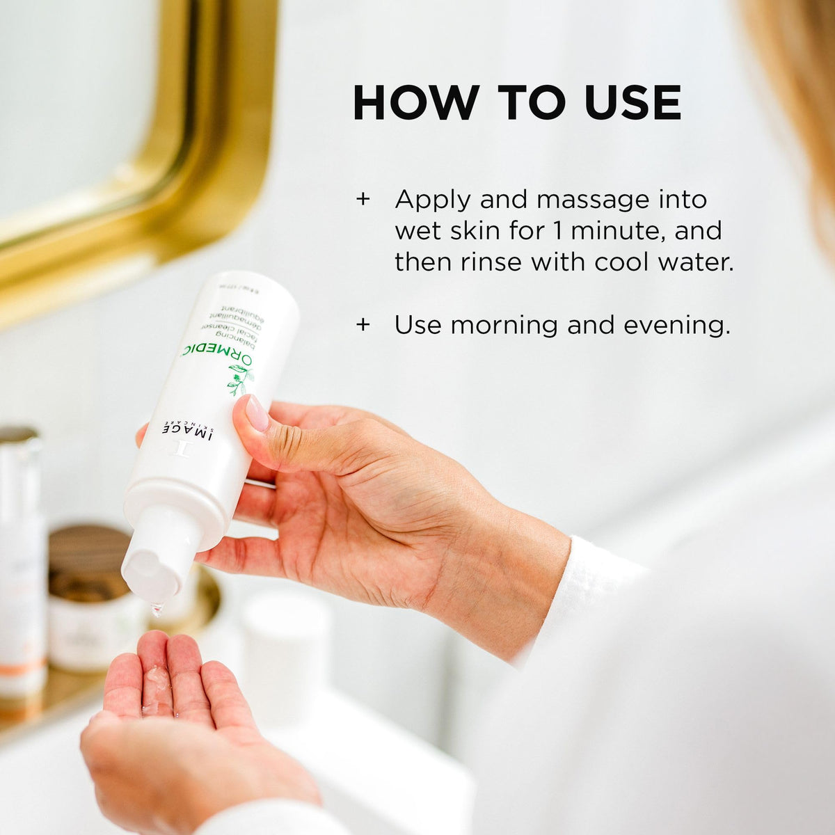 IMAGE Skincare placed by bathroom sink showing how it fits daily routine