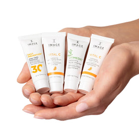 IMAGE Skincare ORMEDIC cleanser pump close-up highlighting gentle cleansing