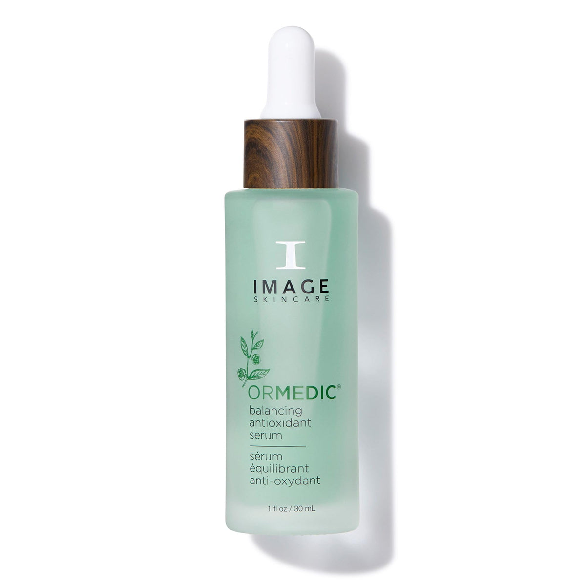 IMAGE Skincare ORMEDIC front packaging showing bottle and labeling, highlights clean formulation benefits