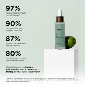 IMAGE Skincare ORMEDIC kakadu plum pictured with bottle, emphasizes vitamin C antioxidant benefit