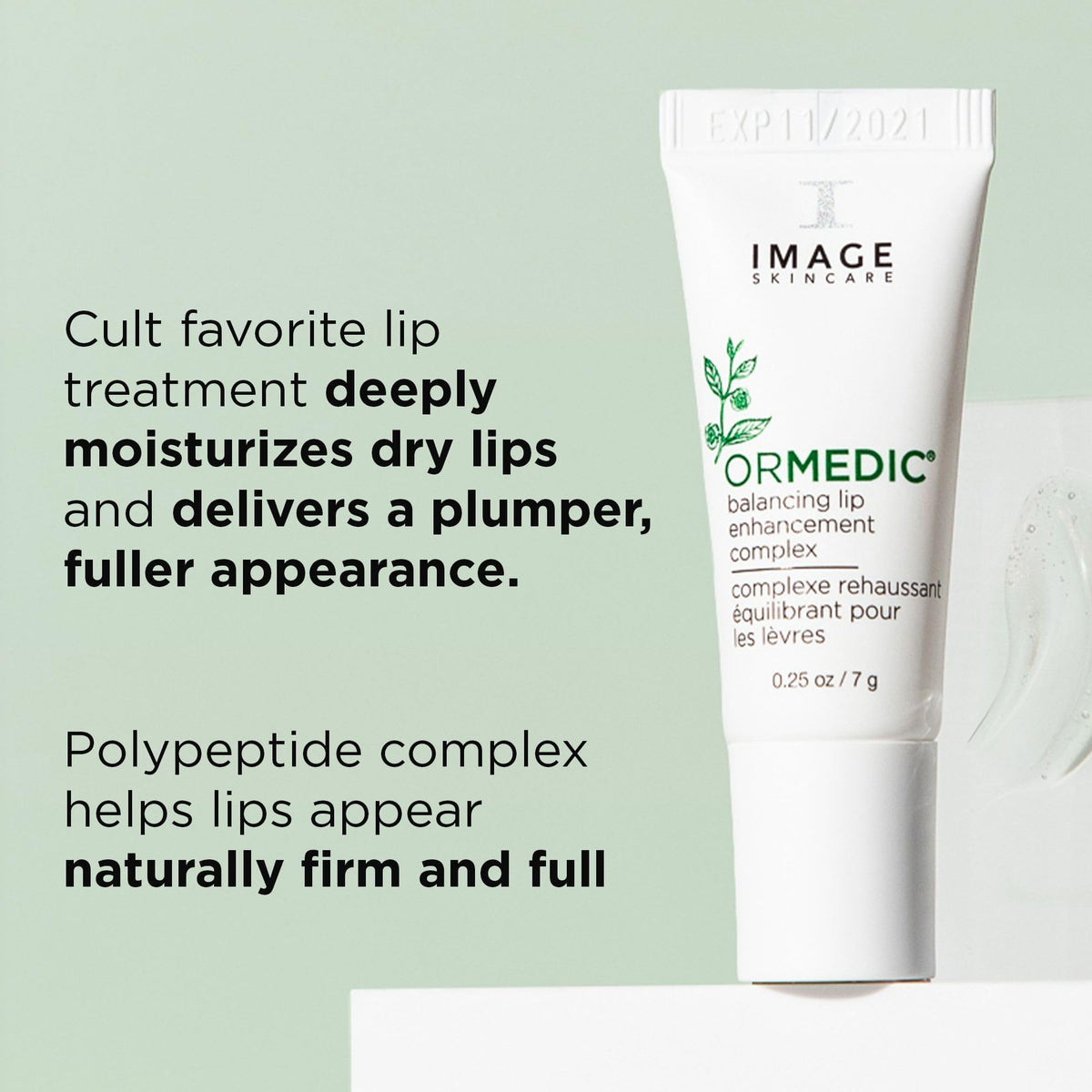 IMAGE Skincare close-up texture swatch revealing glossy, lightweight finish that locks in moisture