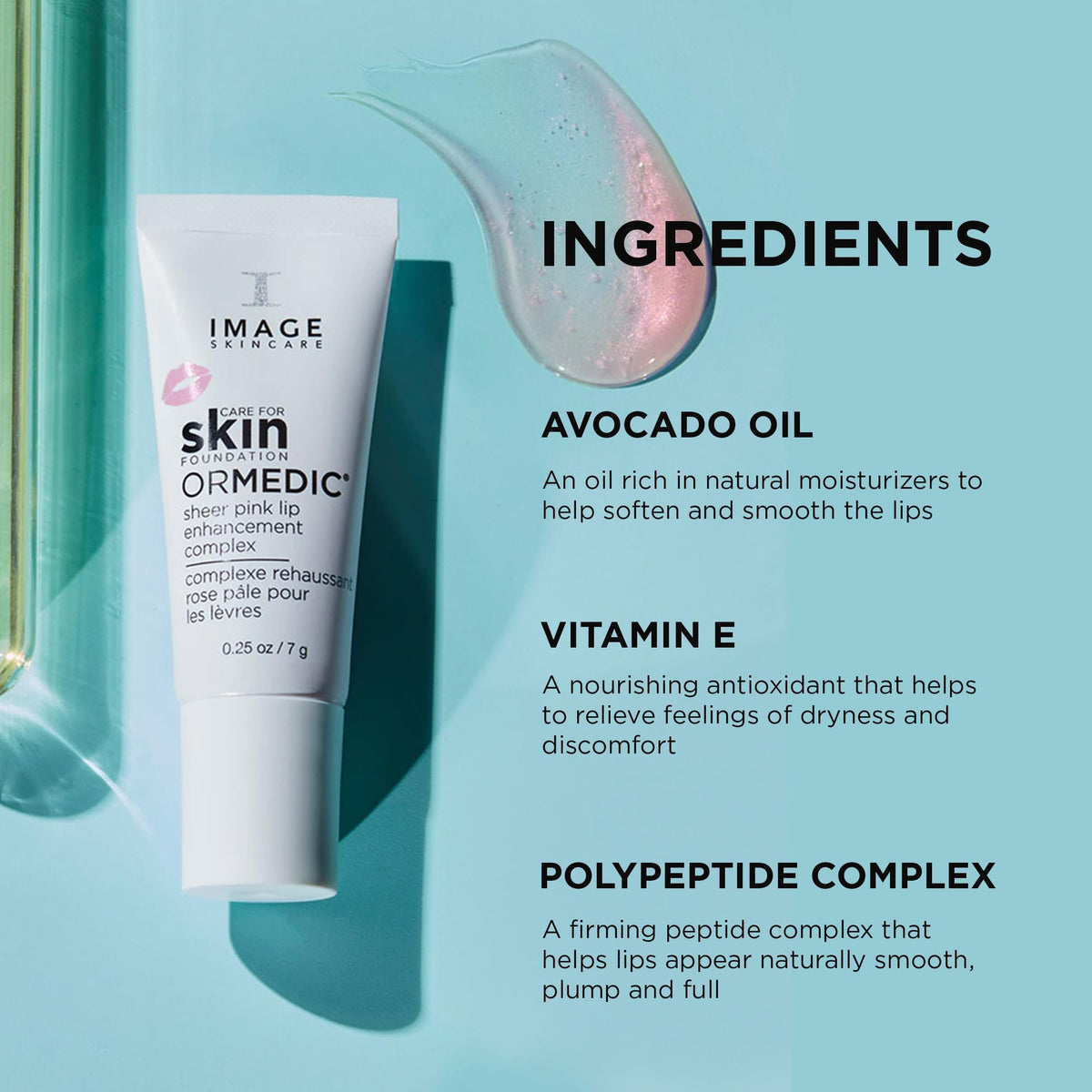 IMAGE Skincare tube beside coin showing 0.25 fl oz compact travel-friendly size
