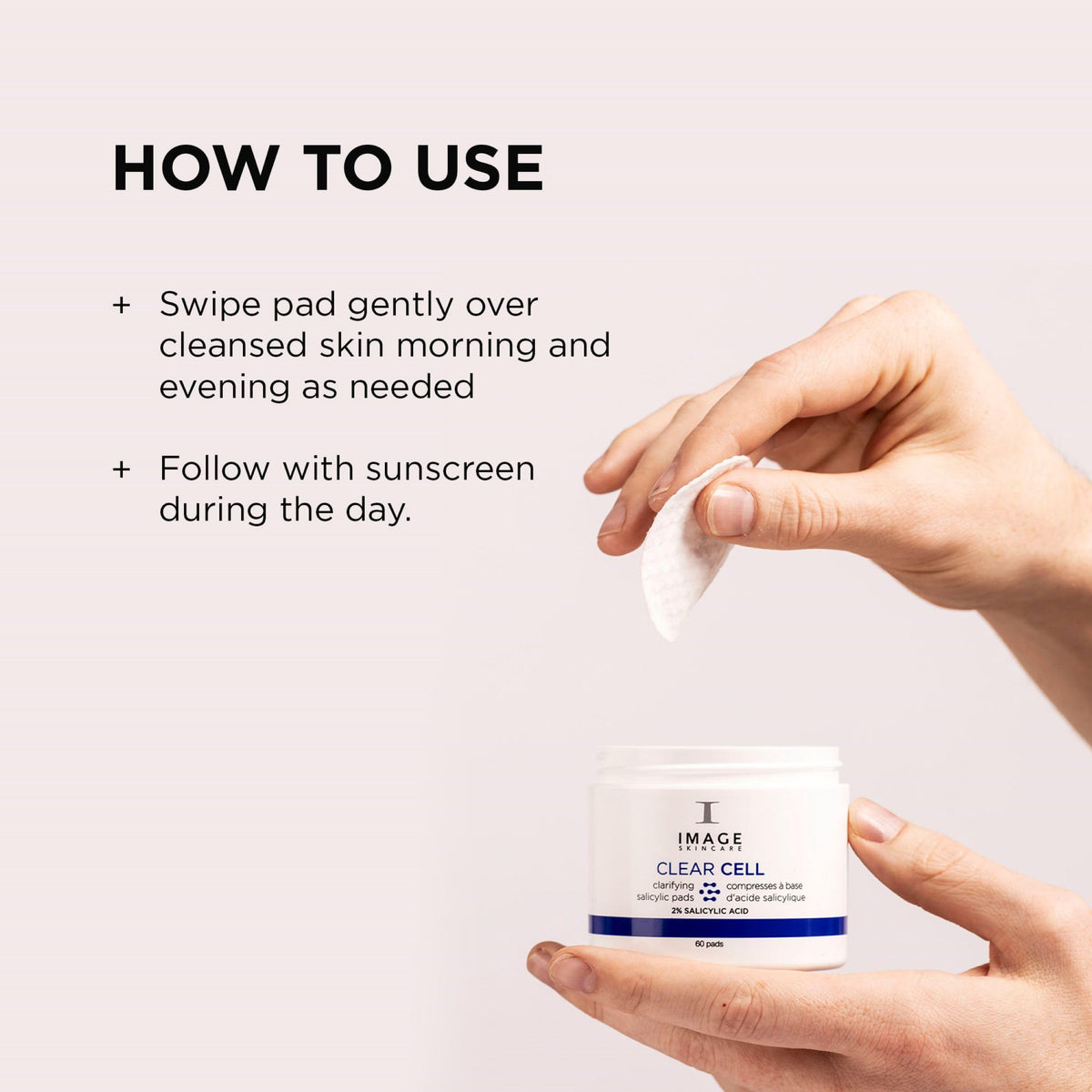 Pad held in hand for scale showing IMAGE Skincare portability benefit