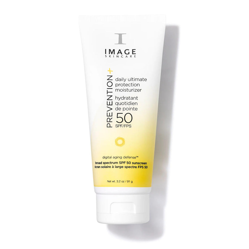 IMAGE Skincare front packaging showing SPF 50 and moisturizer benefits