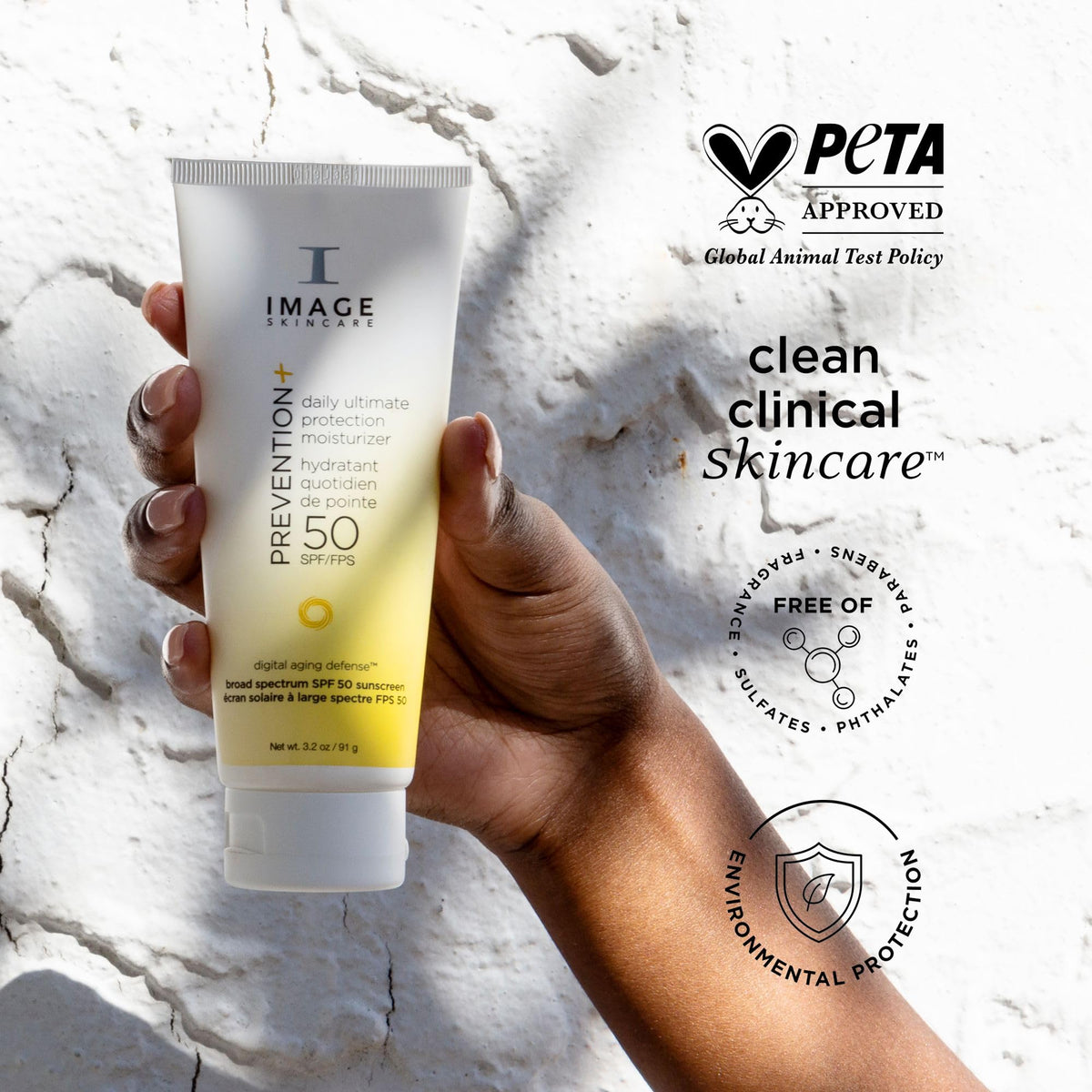IMAGE Skincare ingredients label displaying zinc oxide and UV filters