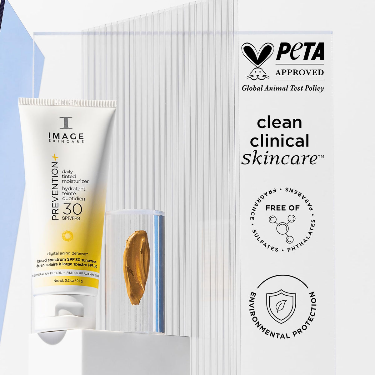 IMAGE Skincare 3.2oz size scale demonstrating travel-friendly benefit