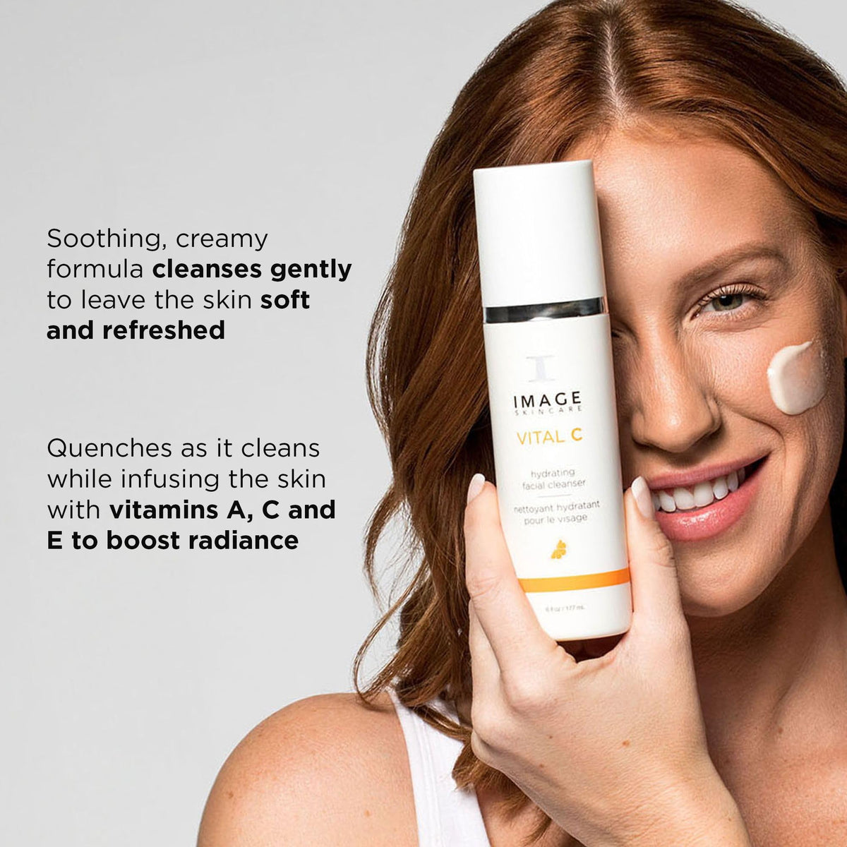 IMAGE Skincare creamy cleanser texture on hand demonstrating hydration