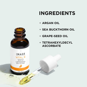 IMAGE Skincare held in hand to show bottle size and portable skincare benefit