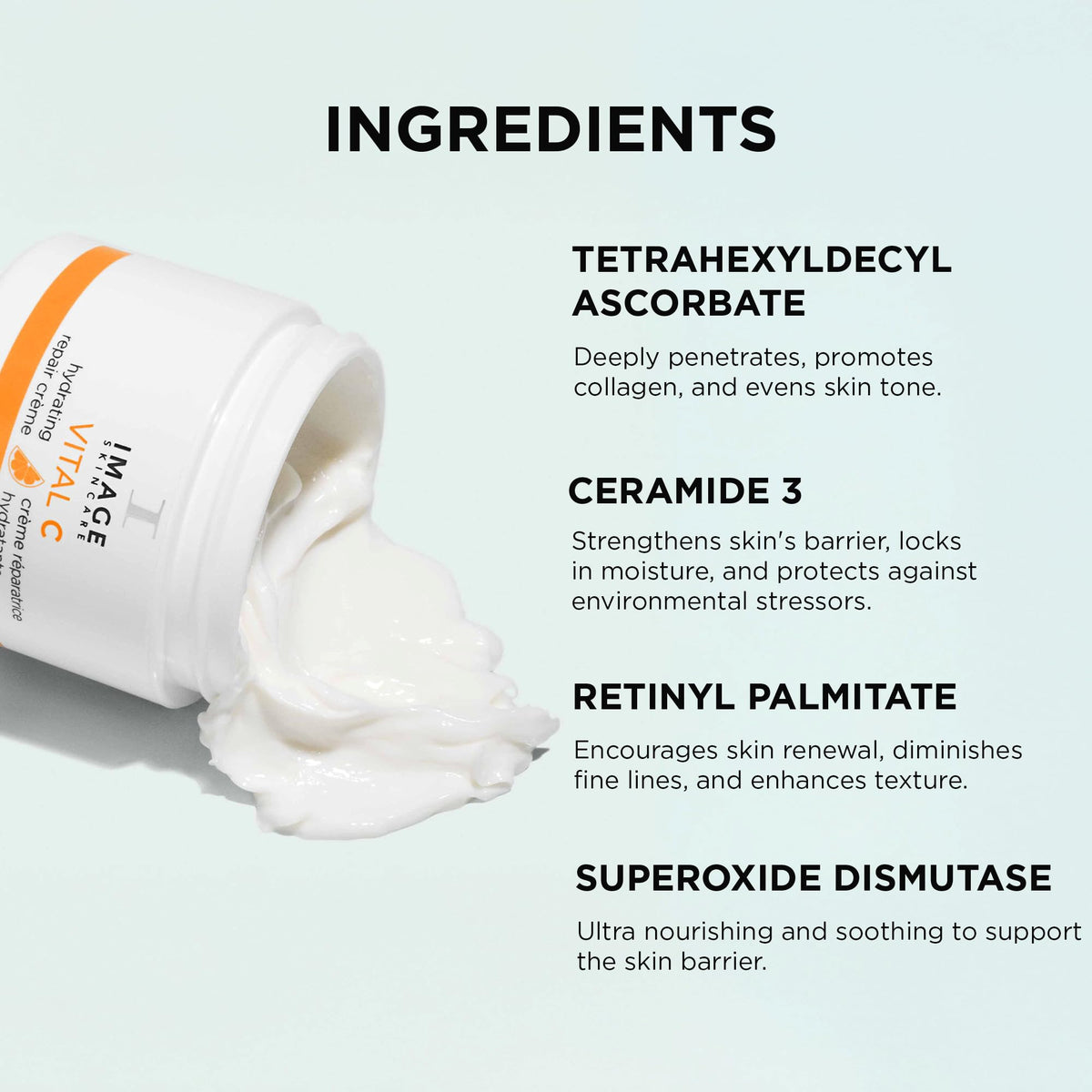 IMAGE Skincare label detail focused on active ingredients and clear benefits