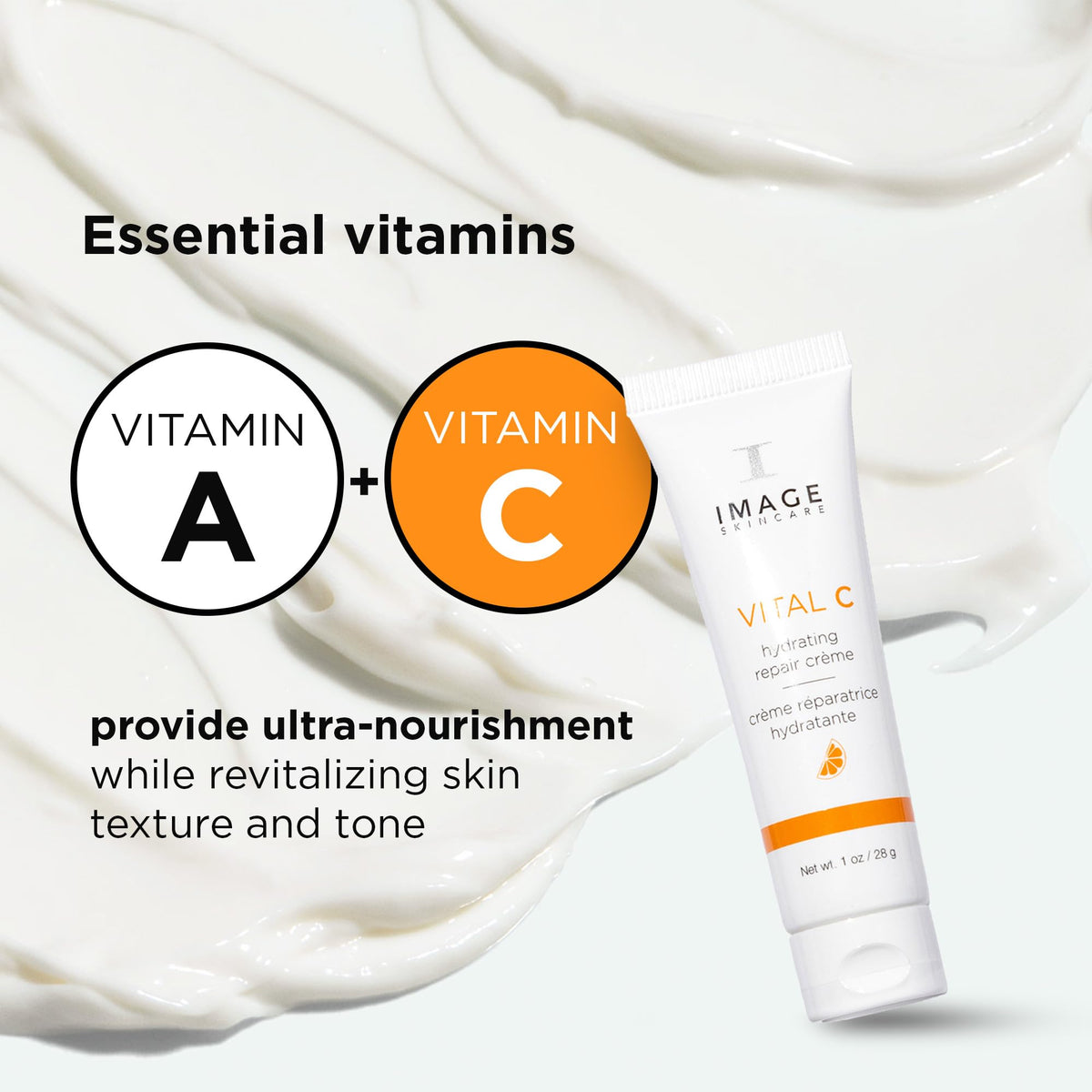 IMAGE Skincare VITAL C open jar top view revealing smooth anti-aging cream