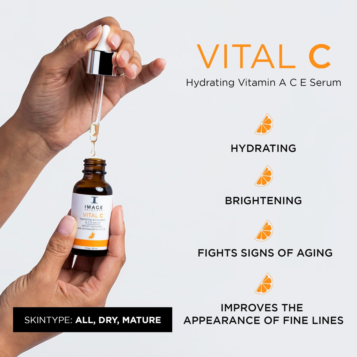 IMAGE Skincare dropper dispensing serum highlighting precise application benefit