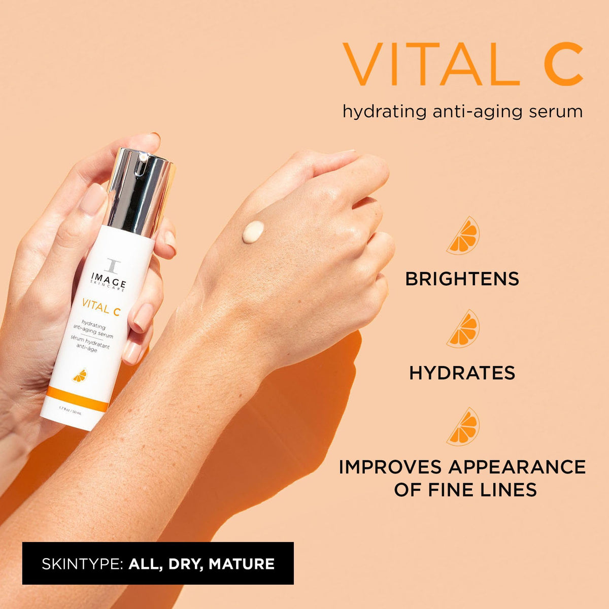 IMAGE Skincare VITAL C texture close-up highlights lightweight absorption