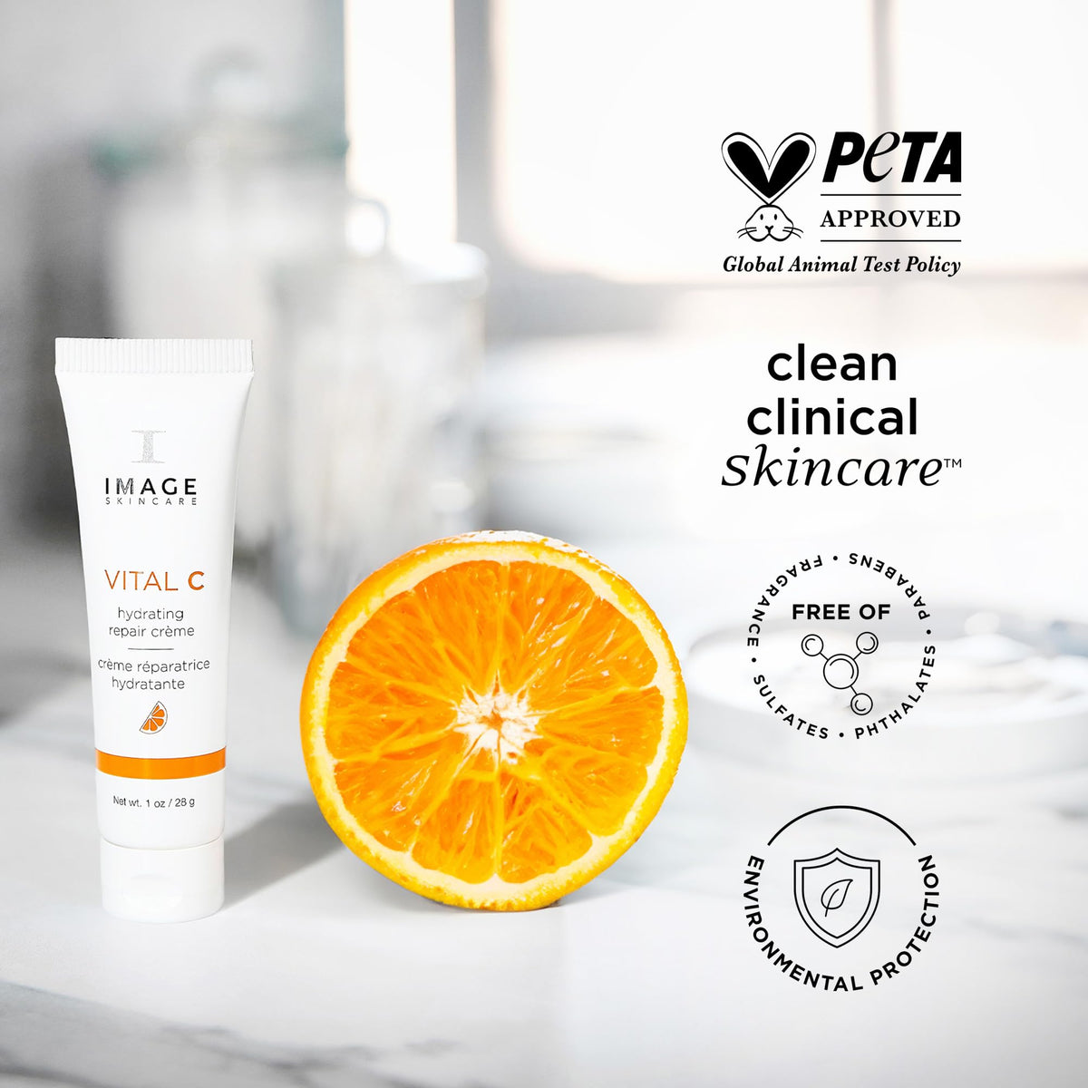 IMAGE Skincare VITAL C discovery size with travel items showing portability benefit