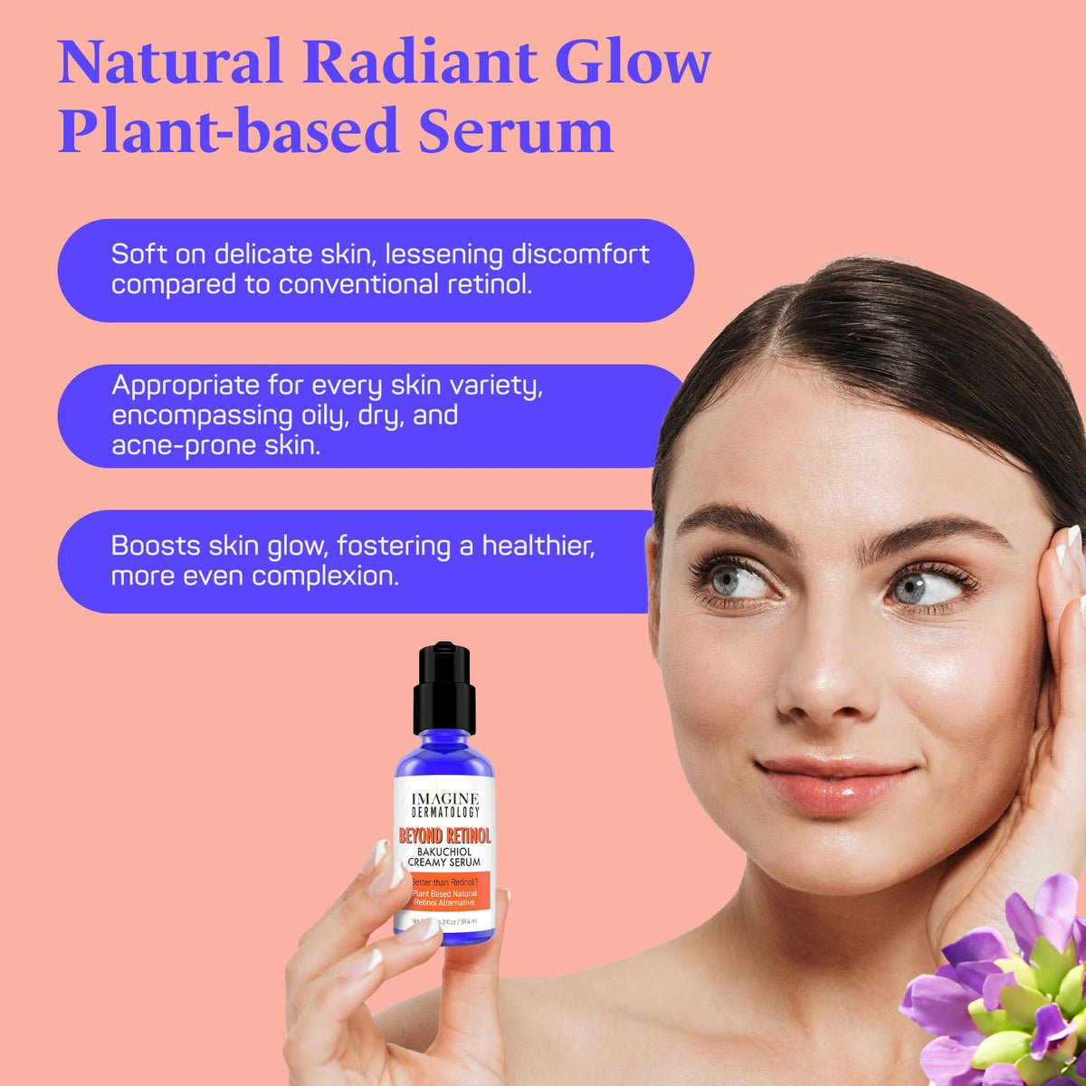Imagine Dermatology applying serum to jawline showing targeted smoothing and firmness benefit