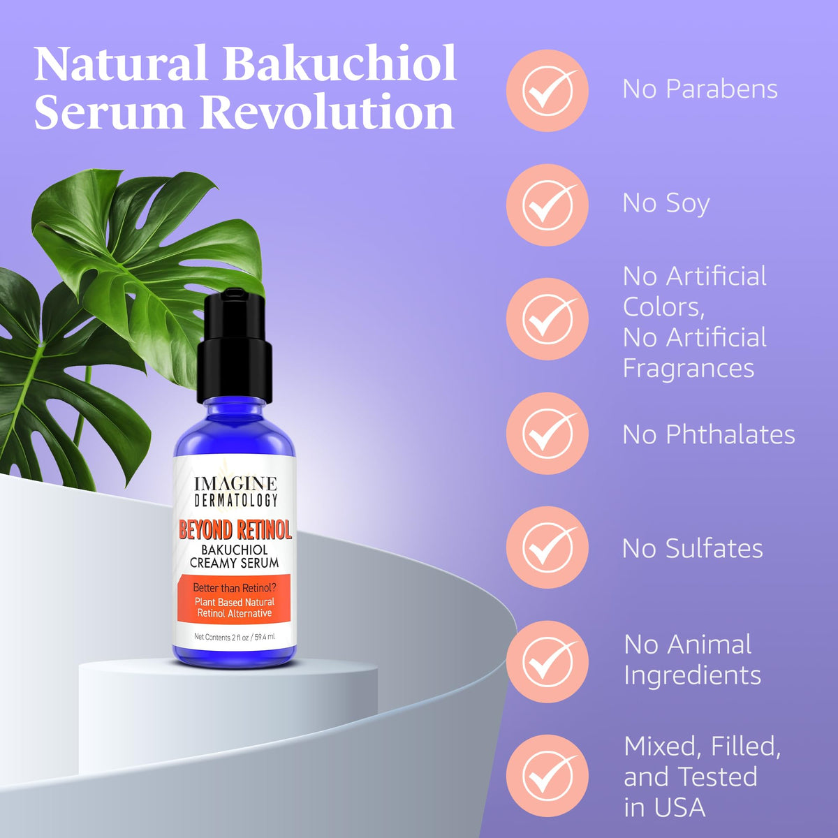 Imagine Dermatology creamy serum texture on hand highlighting smooth application benefit
