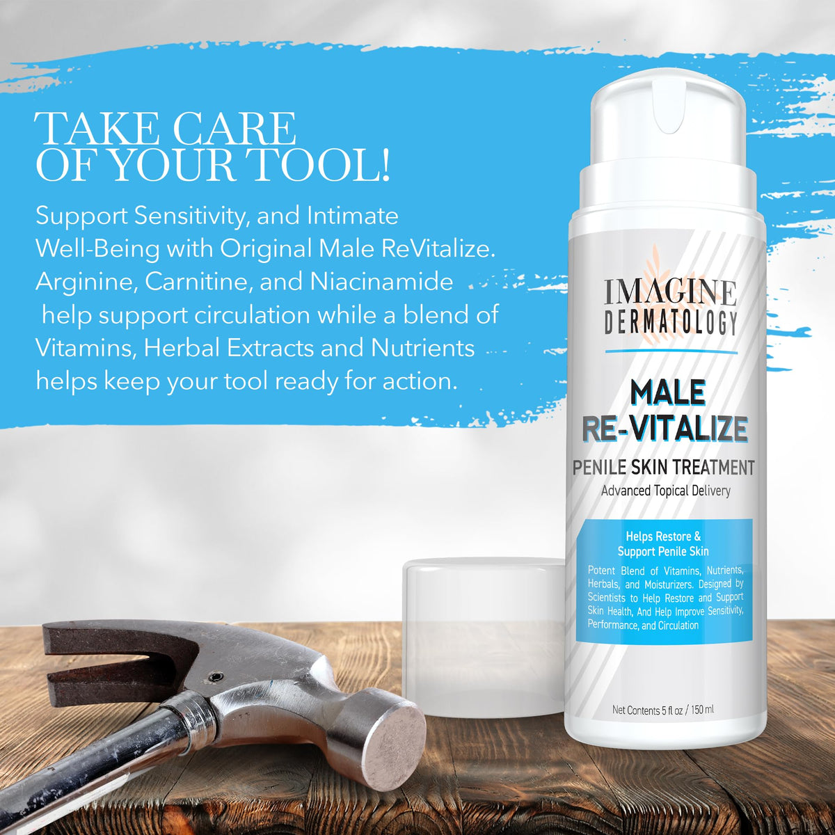 Imagine Dermatology cream being dispensed to hand for easy application