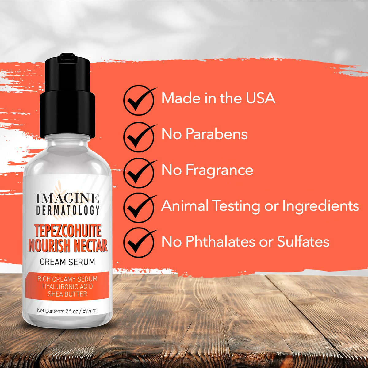 Imagine Dermatology ingredient bottle with mimosa bark indicating botanical tradition benefit