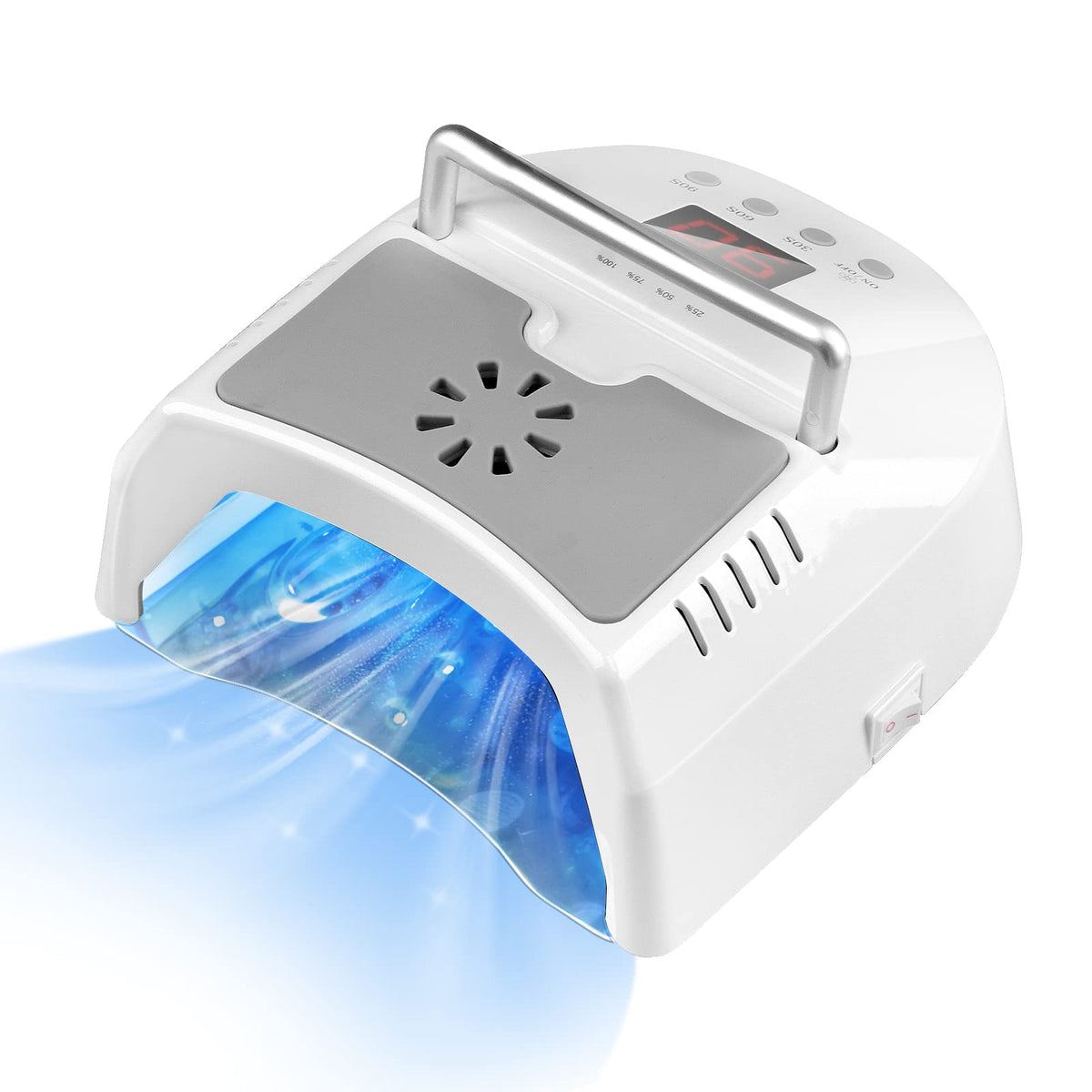 IMENE lamp front view showing sleek design and fast curing benefit