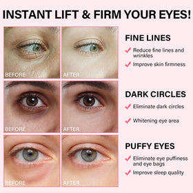 iMethod patch applied under eye demonstrating instant soothing effect
