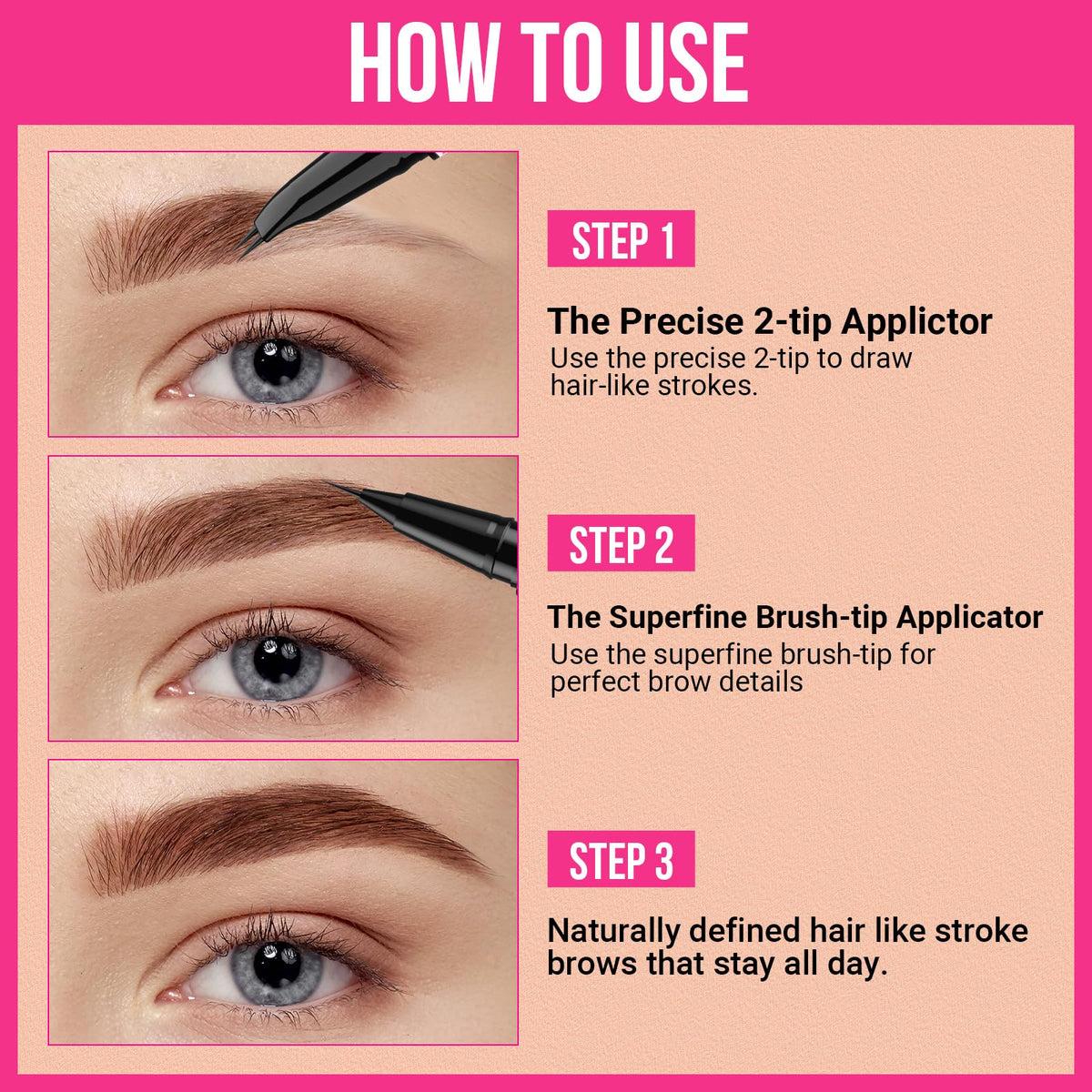 iMethod before and after brows demonstrating fuller natural-looking shape