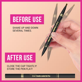 iMethod before and after brows illustrating fuller natural look