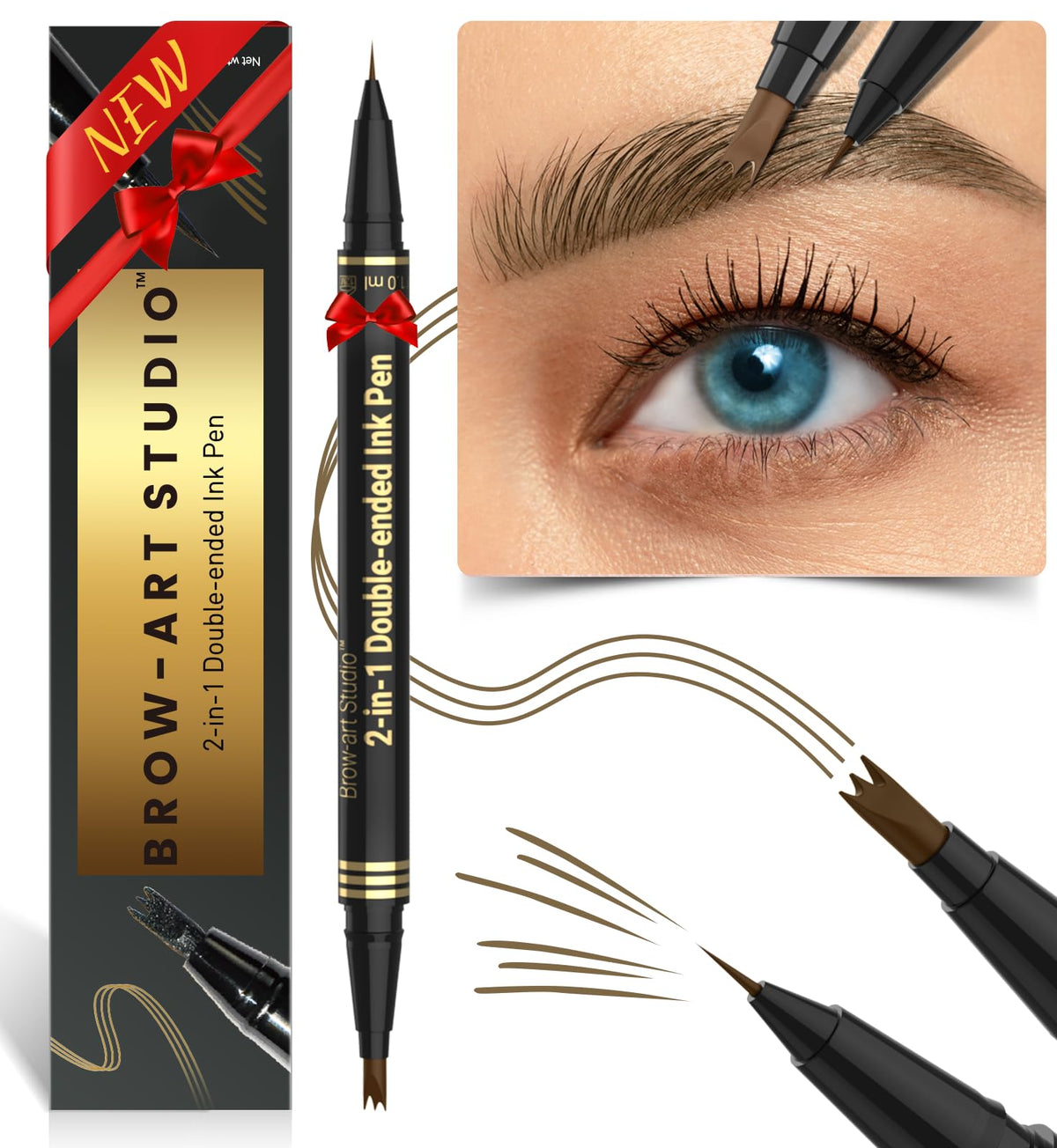 iMethod front packaging showing dual-ended brow pen and benefits