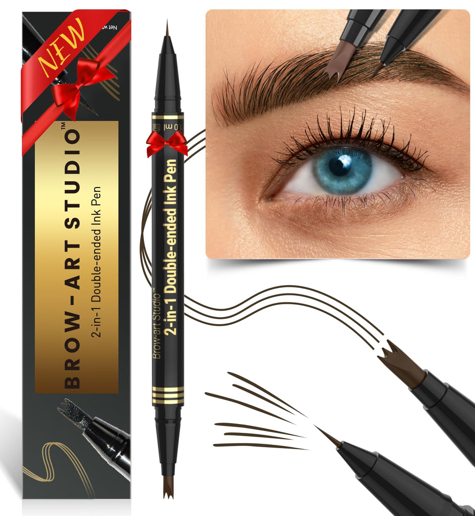 iMethod brow pencil front view showing sleek dual-ended design and color
