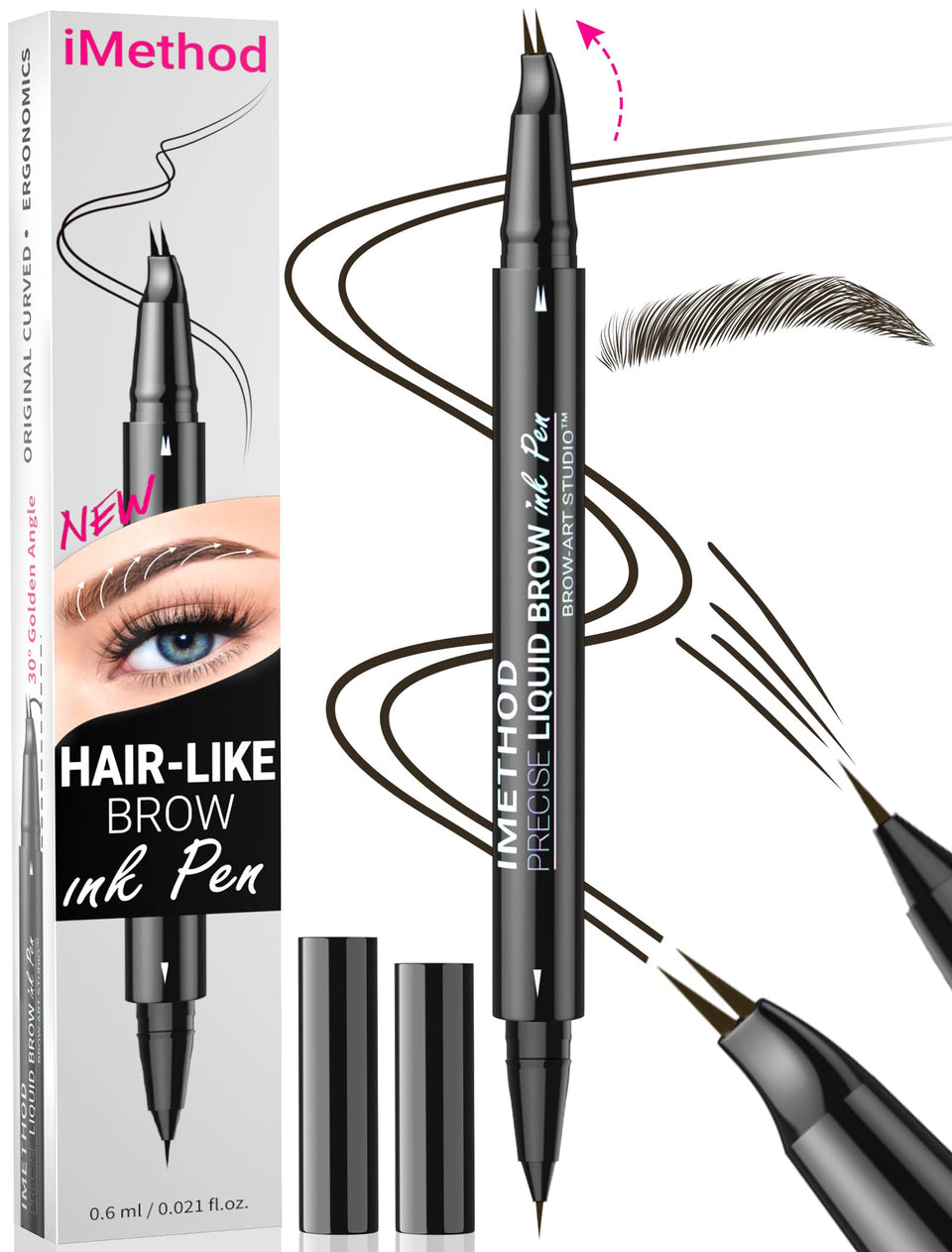 iMethod eyebrow pen front packaging showing product and shade information for easy selection