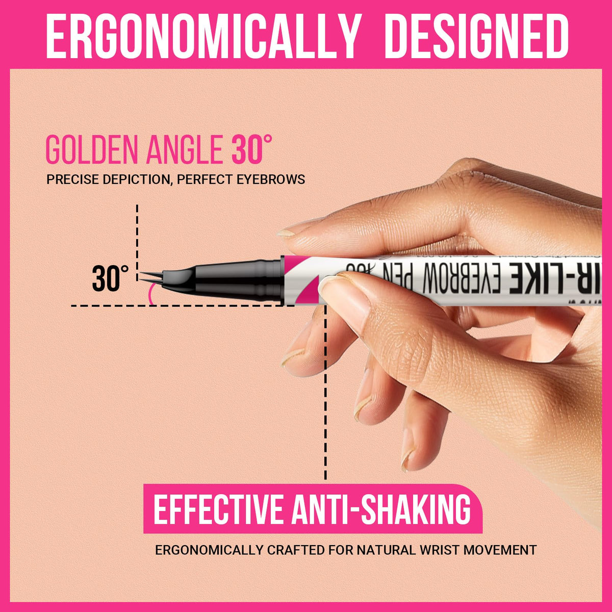 iMethod curved tip close-up showing fine microblade strokes for natural texture