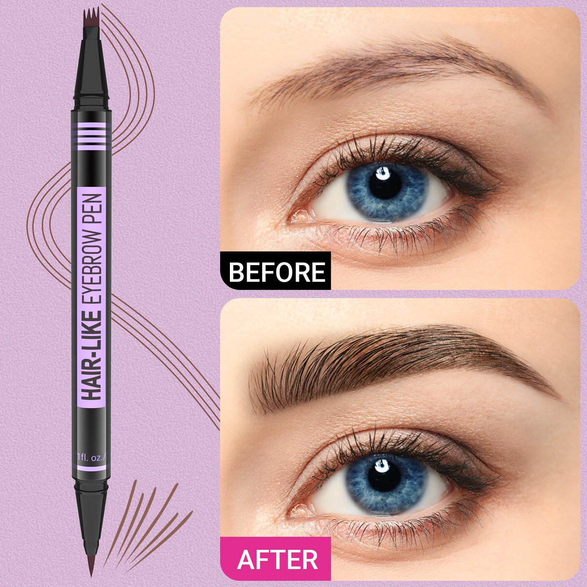iMethod eyebrow pen dual tips closed compact for easy travel