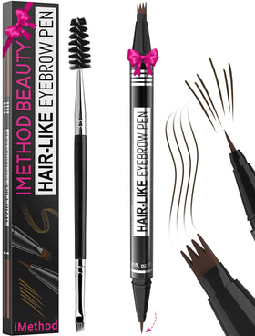 iMethod eyebrow pen front packaging showing product and shade benefits