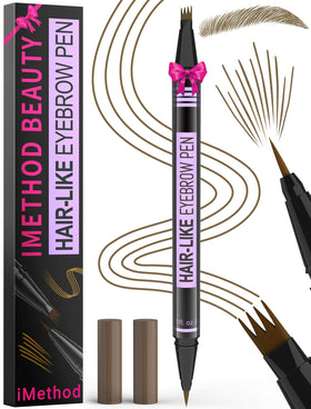 iMethod eyebrow pen front view showing compact dual-ended design and portability