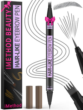 iMethod eyebrow pen front view showing compact design and cap benefit