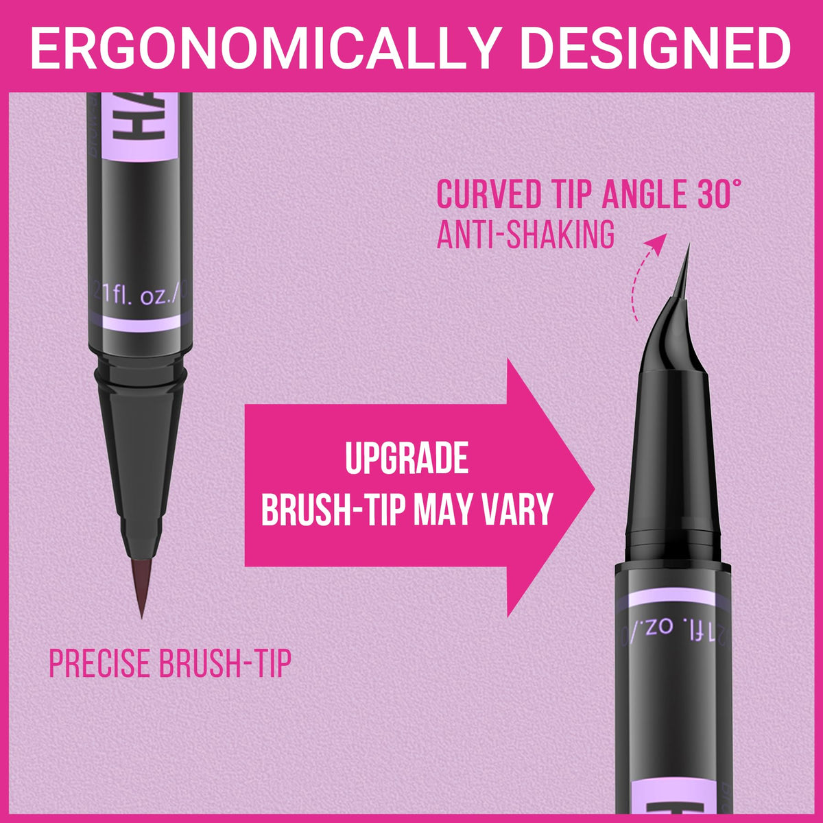 iMethod eyebrow pen swatches on skin demonstrating brown shade match and blendability