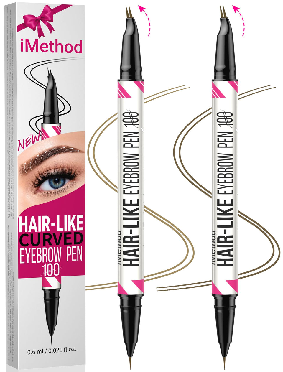 iMethod front packaging showing both Light Brown and Brown pens, compact and travel-ready