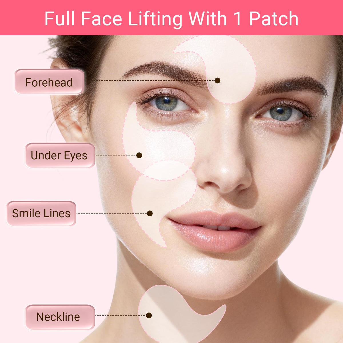 iMethod patches placed under both eyes depicting refreshed look