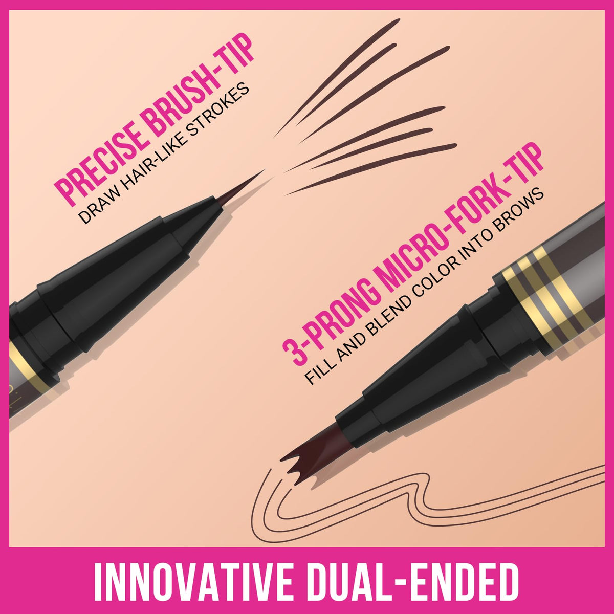 iMethod pencil in use drawing natural hair‑like brow strokes