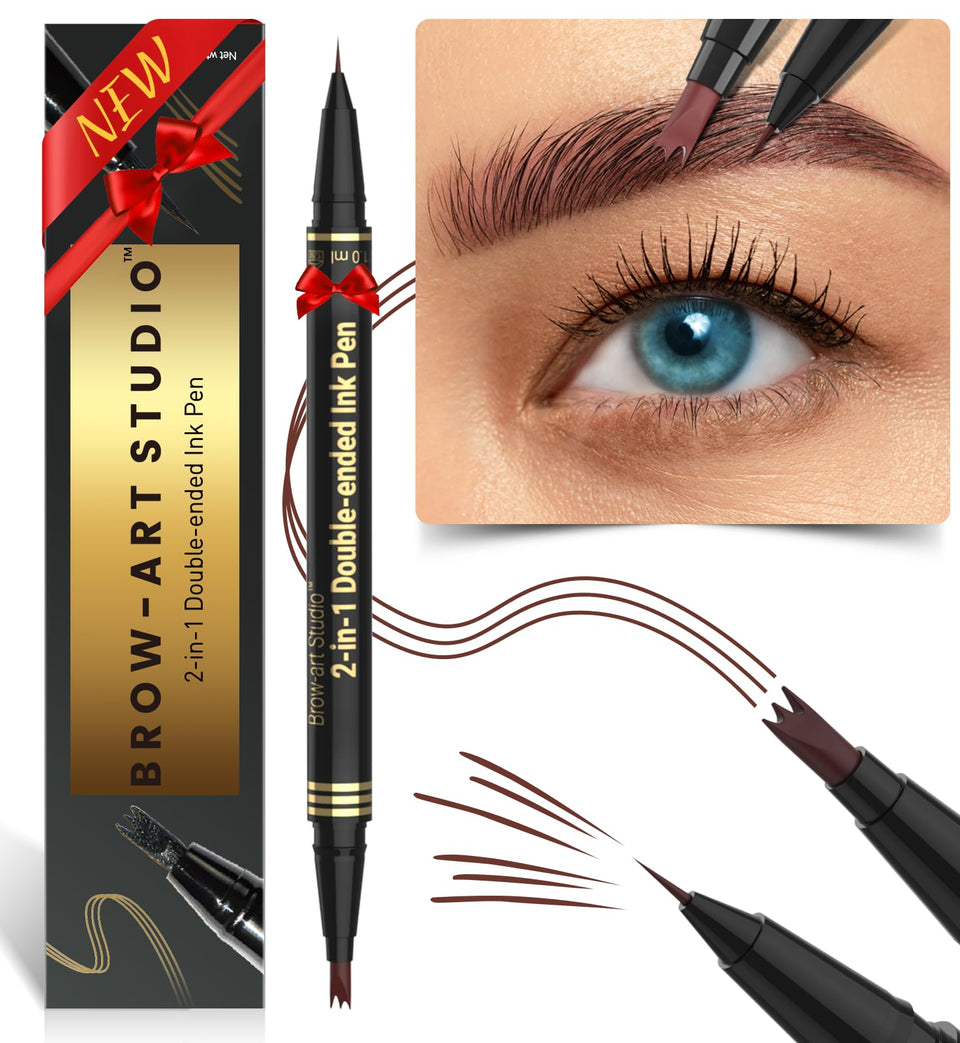 iMethod front view of dual-ended brow pen showing compact design and shade