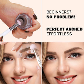 iMethod stamp pressing pomade through stencil for fast application