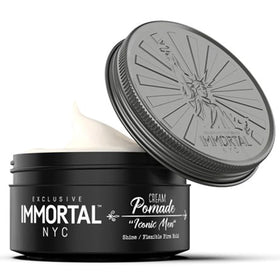 Immortal NYC front jar shot showing clean packaging and low-shine finish benefit