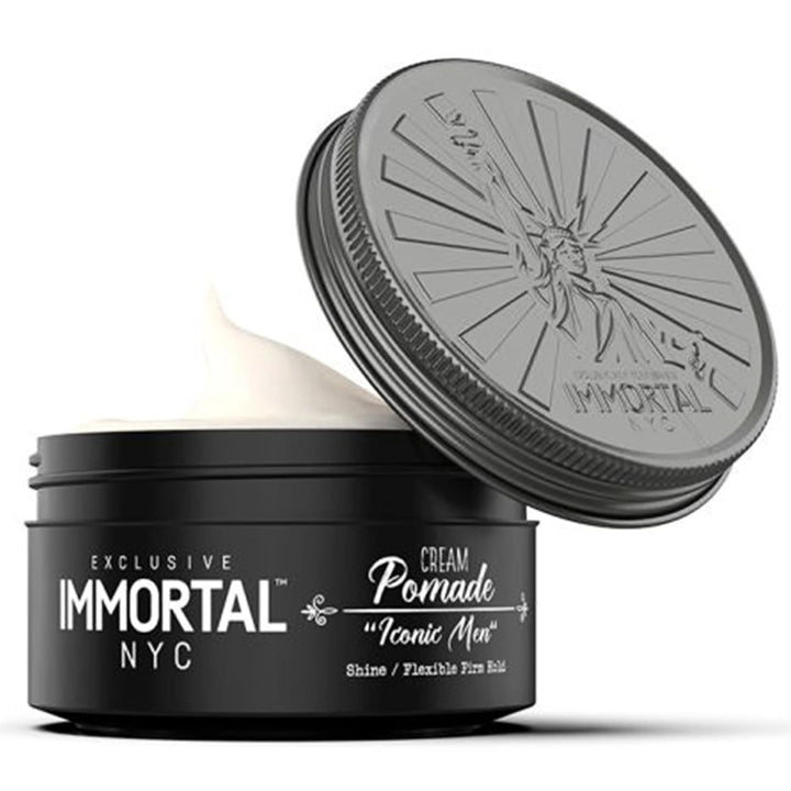 Immortal NYC front jar shot showing clean packaging and low-shine finish benefit