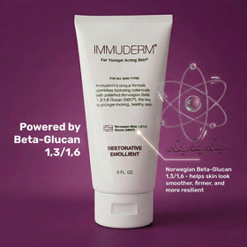 Immunocorp Immuderm with beta‑glucan visual highlighting natural ingredient benefits