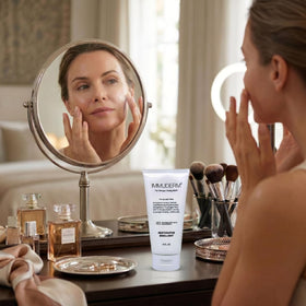 Immunocorp Immuderm in a nighttime routine setting illustrating evening layering use