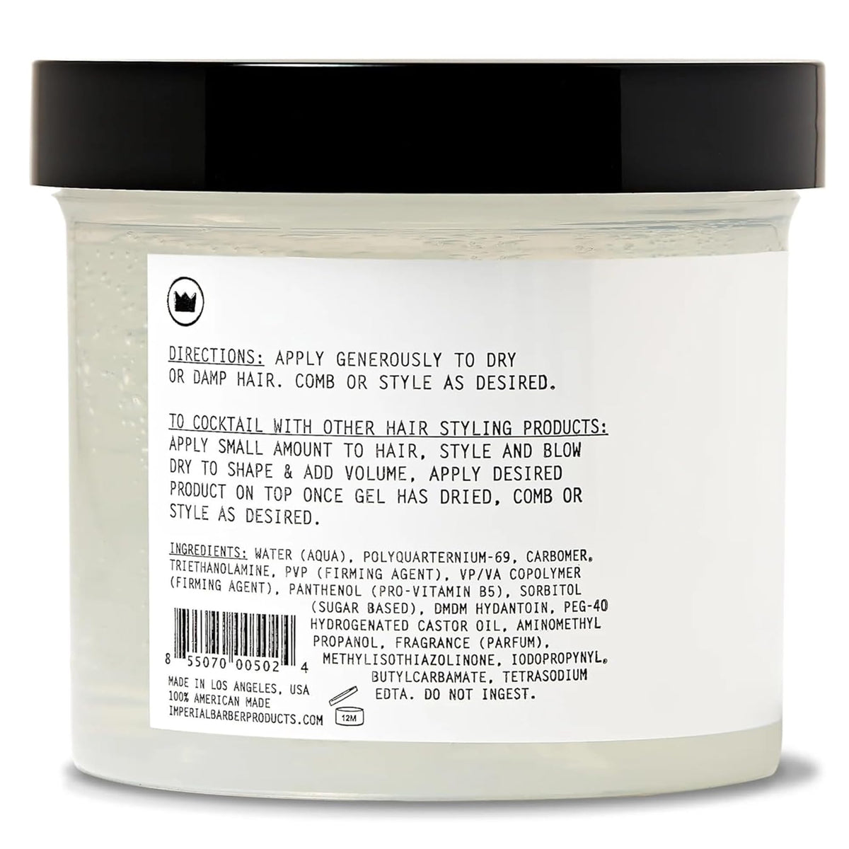 Imperial Barber Grade gel texture close-up highlighting smooth application and shine