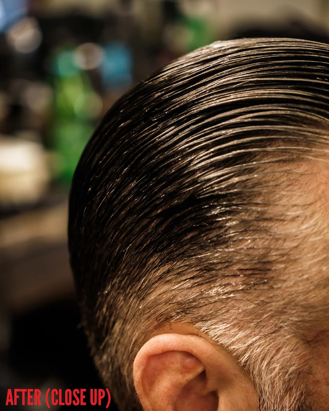 Imperial Barber Grade Products on a barber station displaying professional use benefits